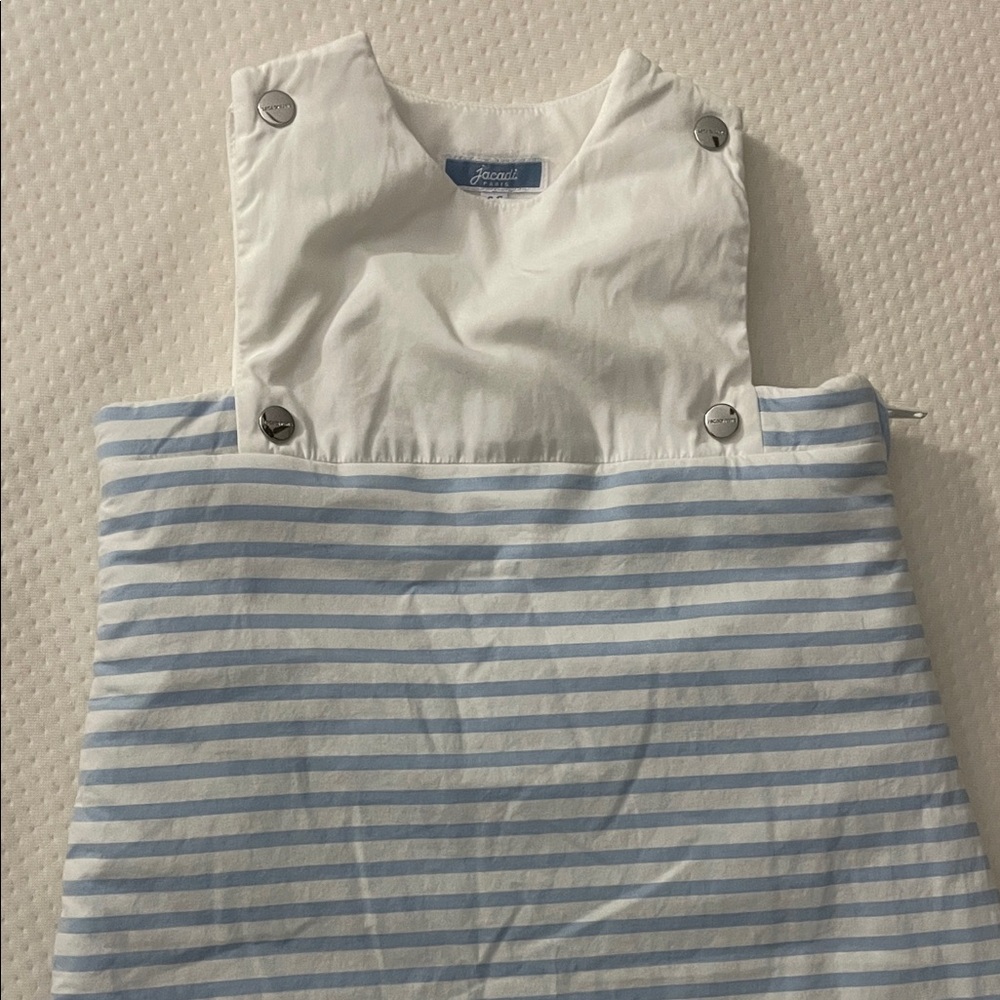 Jacadi White and Light Blue Striped Baby Sleep Sack
